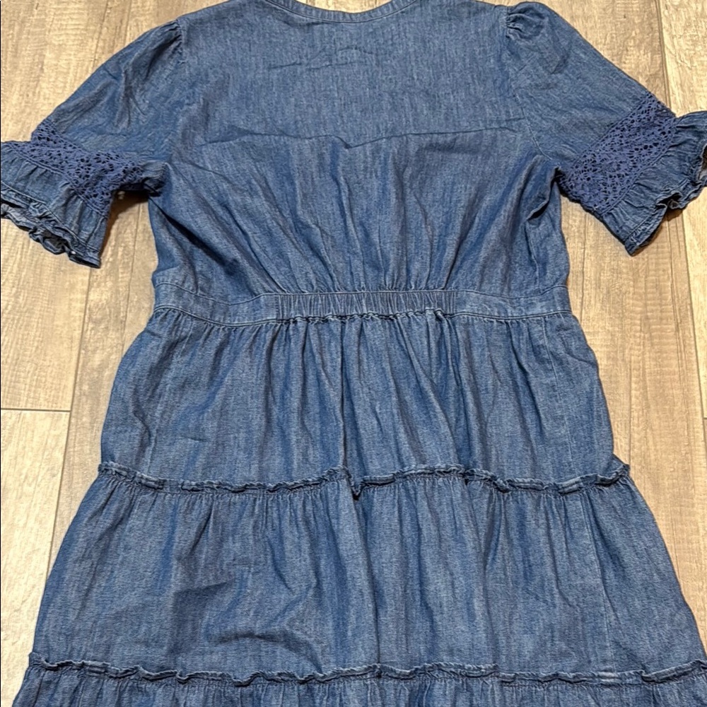 Gap × LoveShackFancy Denim Tiered Midi Dress - Picture 8 of 10